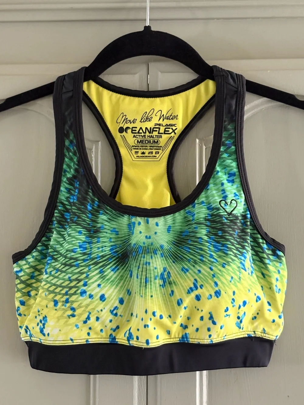 PELAGIC Gear Oceanflex Active Halter Sports Bra / Crop Top | Dorado Green | M